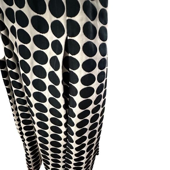 Taylor ~ Dark Navy and Cream Polka Dot Fit & Flare Dress ~ side pockets ~ size 6 - Picture 9 of 13